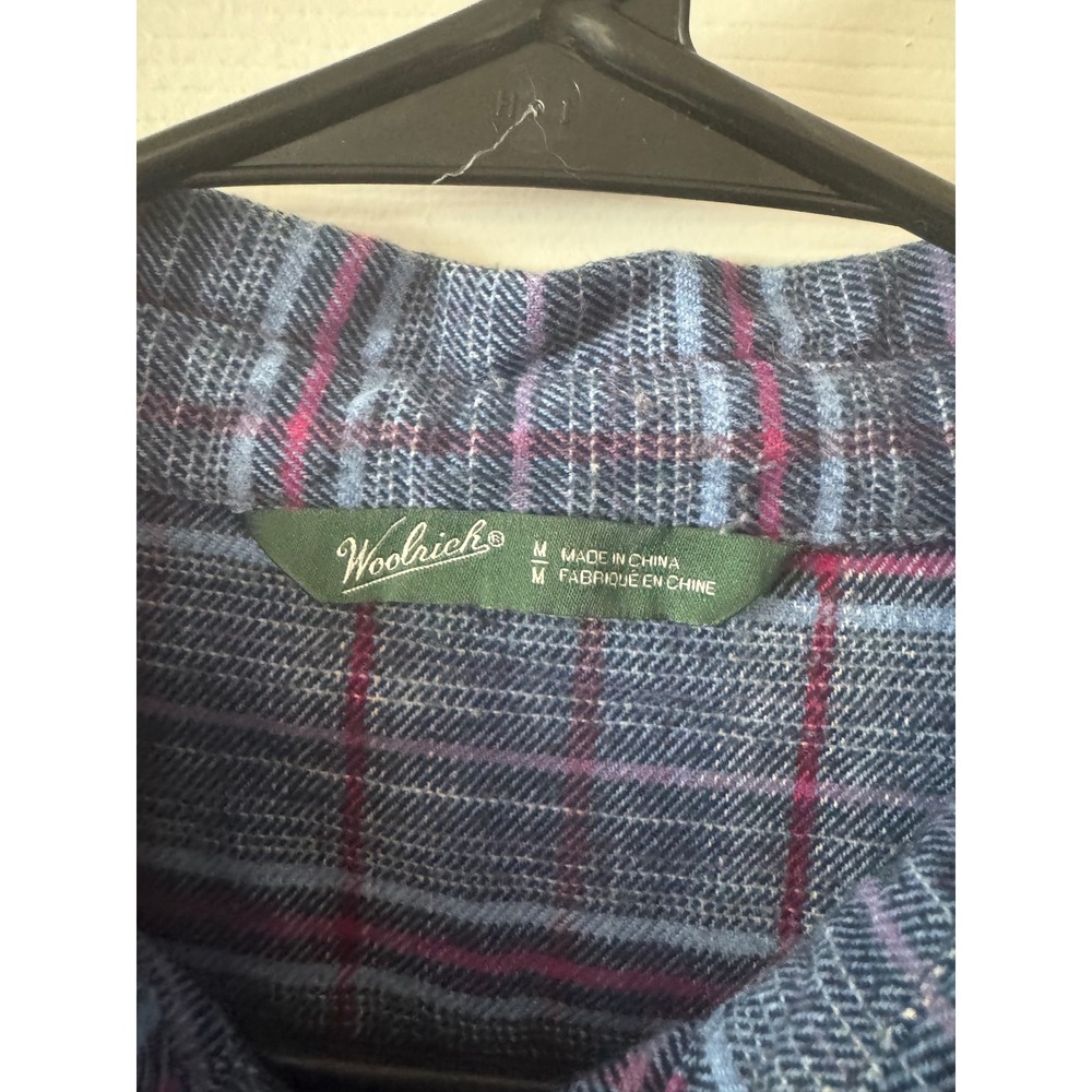 Woolrich Womens Flannel Long Sleeve Button Up Shirt‎ Blue Pink Size Medium - Picture 4 of 9